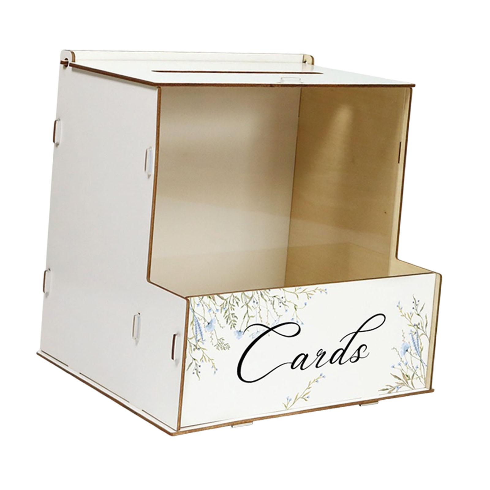 Wedding Card Box - กล่องใส่การ์ดแต่งงานสไตล์รัสติกสั่งทำพิเศษ พร้อมช่องใส่ซองจดหมายไม้ สำหรับตกแต่งโต๊ะในงานอีเวนต์ งานวันเกิด