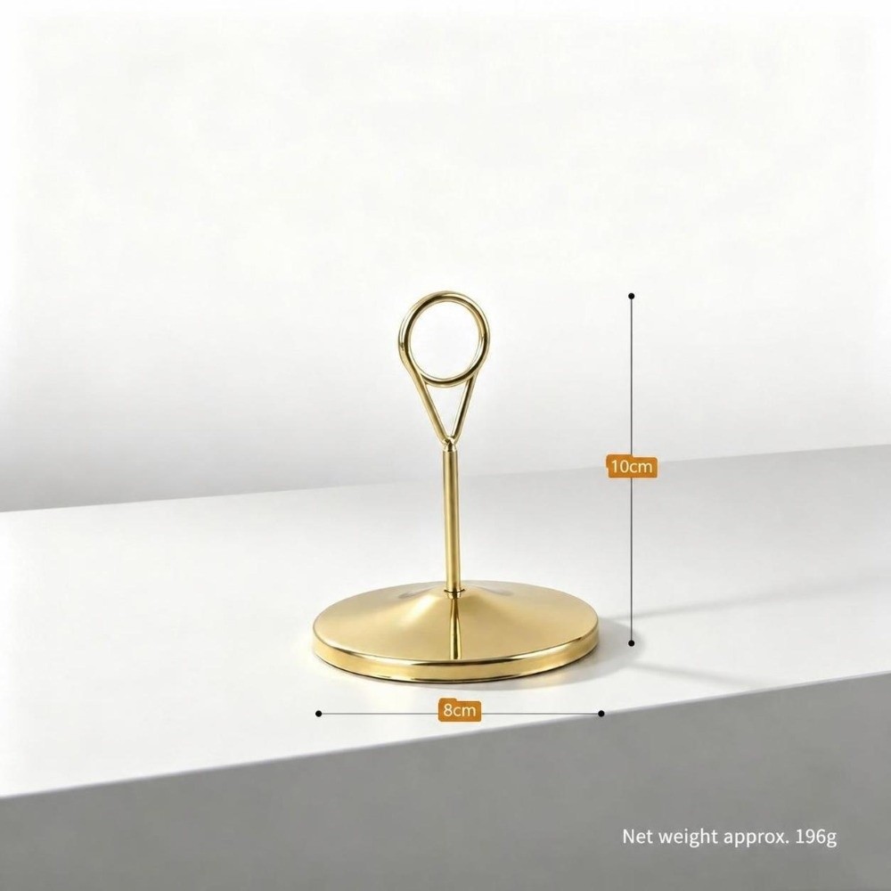 Table Number Gold - ที่วางป้ายเลขโต๊ะโลหะ ฐานใหญ่ รูปทรงหยดน้ำ ที่หนีบป้ายชื่อสีทอง สำหรับงานแต่งงาน ร้านอาหาร