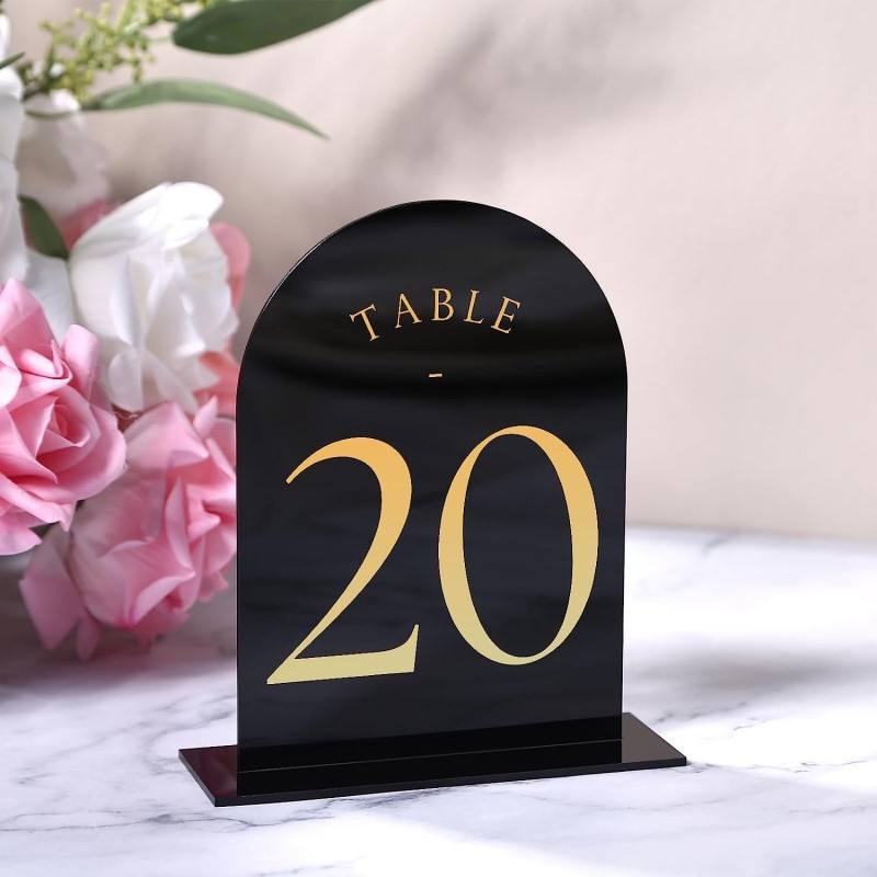 ตัวเลขโต๊ะอะคริลิคโค้งสำหรับงา - Table Number Gold บทวิจารณ์และราคา