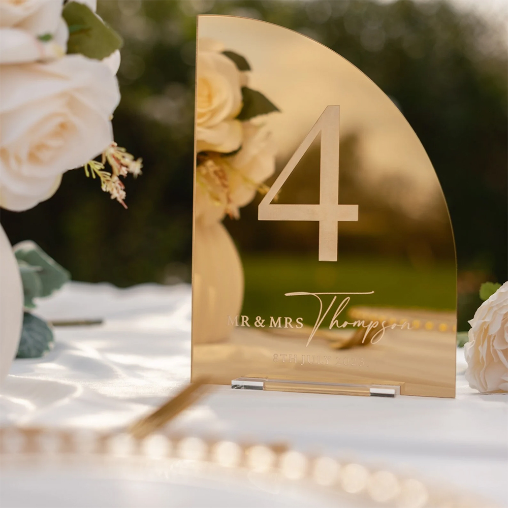 ป้ายบาร์งานแต่งงานแบบกำหนดเอง  - Table Number Gold บทวิจารณ์และราคา
