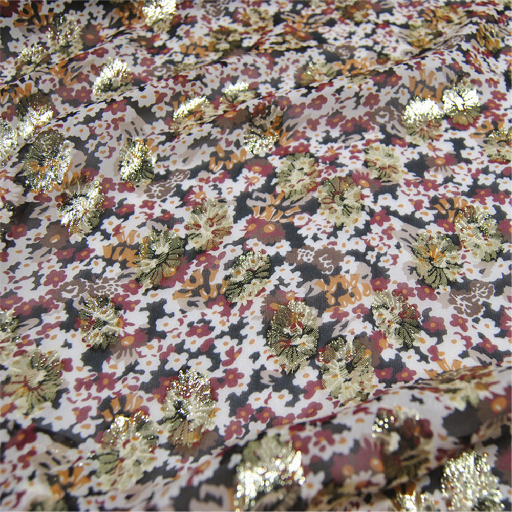 ผ้าไหมเมทัลลิกสีน้ำตาลลายดอกไม - Good Floral & Wedding Decor Supply บทวิจารณ์และราคา
